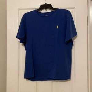 Blue polo Ralph Lauren crewneck short sleeve tshirt with yellow logo